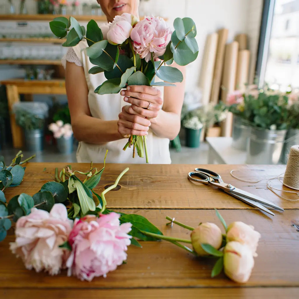 Bloemenworkshop in actie